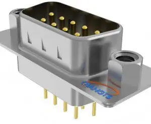 D-sub car pin type 180-degree angled board connector